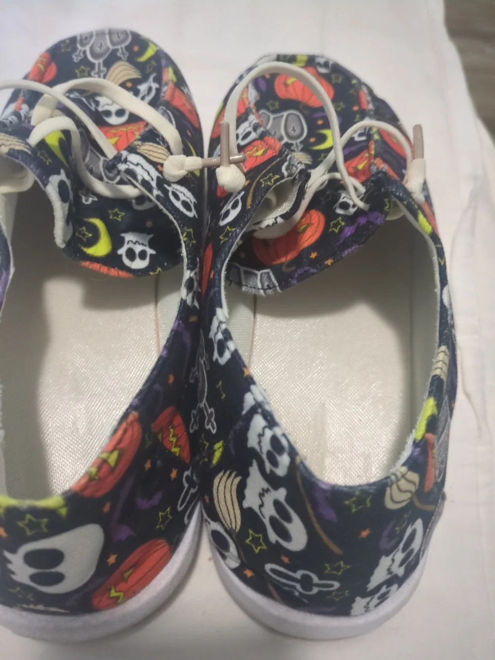 Kids Halloween Pumpkin & Skull Slip-On Shoes - Black
